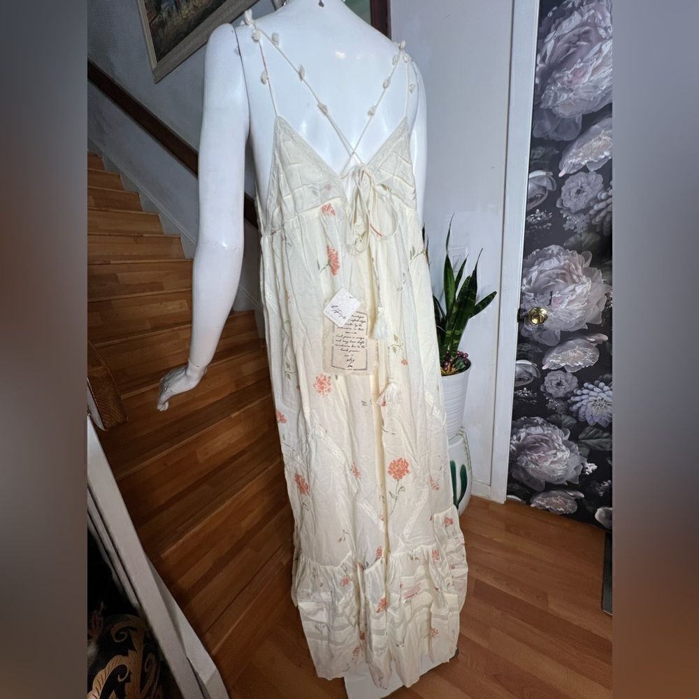 Free People Bali Woodland Maxi Dress/ size M - Picture 8 of 9